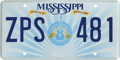 MS license plate ZPS481