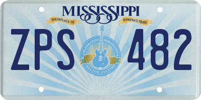 MS license plate ZPS482