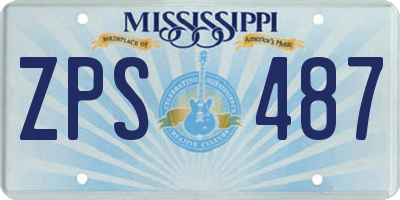 MS license plate ZPS487