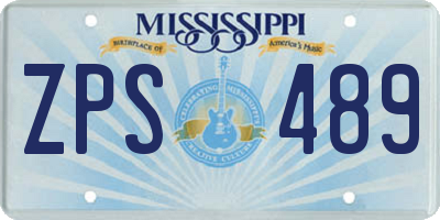 MS license plate ZPS489
