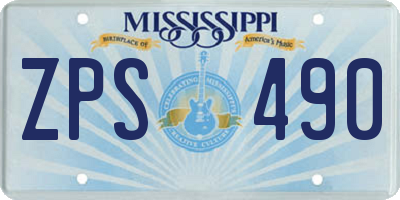 MS license plate ZPS490