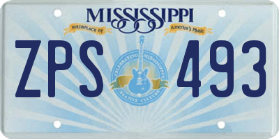 MS license plate ZPS493