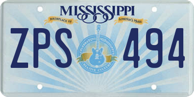 MS license plate ZPS494