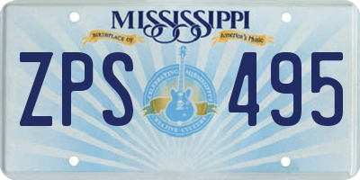 MS license plate ZPS495
