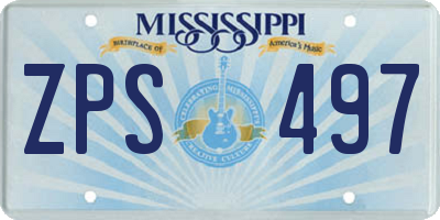 MS license plate ZPS497
