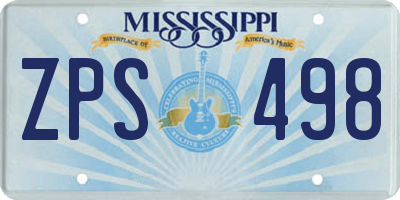 MS license plate ZPS498