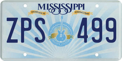 MS license plate ZPS499