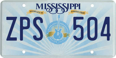 MS license plate ZPS504