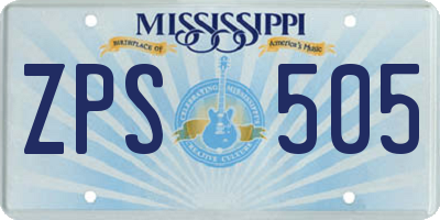 MS license plate ZPS505