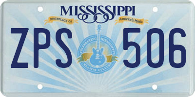 MS license plate ZPS506