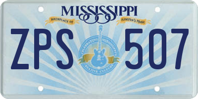 MS license plate ZPS507
