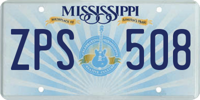MS license plate ZPS508