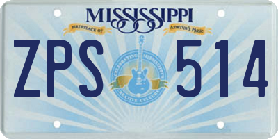 MS license plate ZPS514