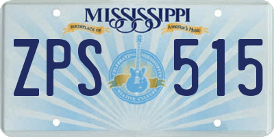 MS license plate ZPS515