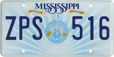 MS license plate ZPS516
