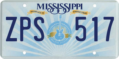MS license plate ZPS517