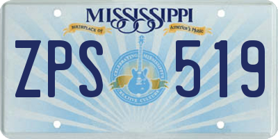 MS license plate ZPS519