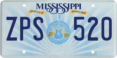 MS license plate ZPS520
