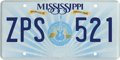 MS license plate ZPS521
