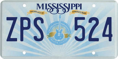 MS license plate ZPS524