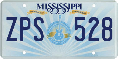 MS license plate ZPS528