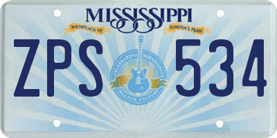 MS license plate ZPS534