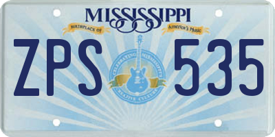 MS license plate ZPS535