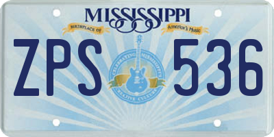 MS license plate ZPS536