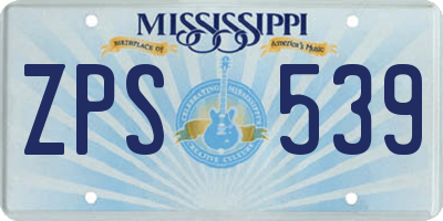 MS license plate ZPS539