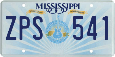 MS license plate ZPS541