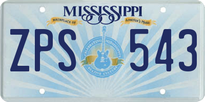 MS license plate ZPS543