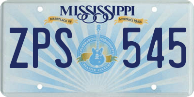 MS license plate ZPS545