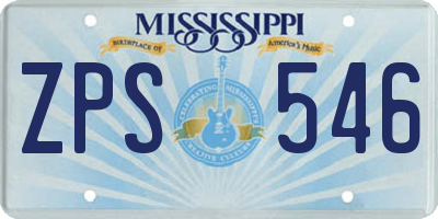 MS license plate ZPS546
