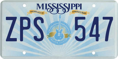 MS license plate ZPS547