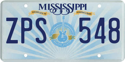MS license plate ZPS548