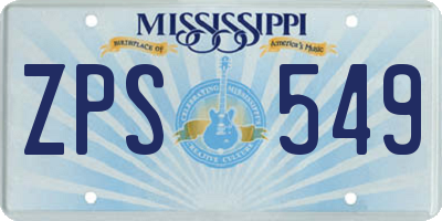 MS license plate ZPS549