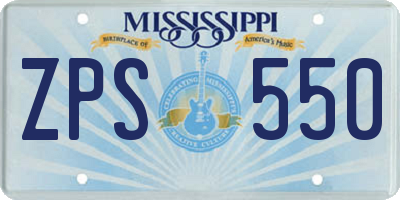 MS license plate ZPS550