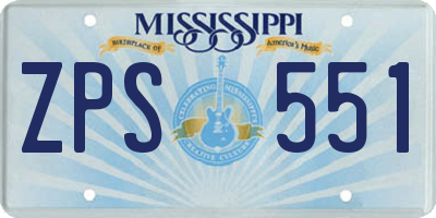 MS license plate ZPS551