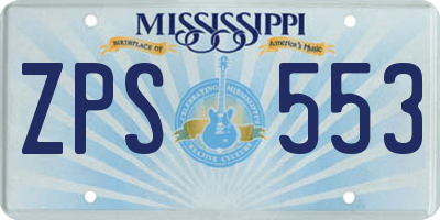 MS license plate ZPS553
