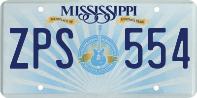 MS license plate ZPS554
