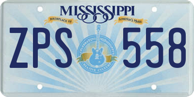 MS license plate ZPS558