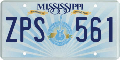 MS license plate ZPS561