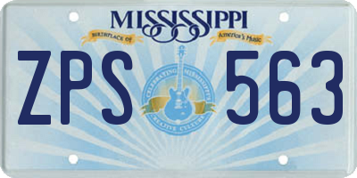 MS license plate ZPS563