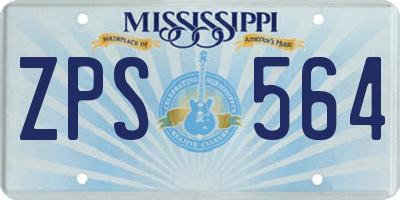 MS license plate ZPS564