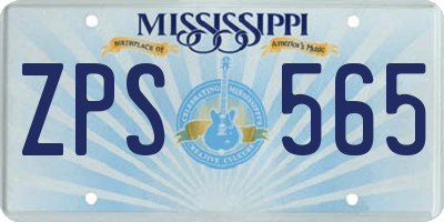 MS license plate ZPS565