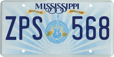 MS license plate ZPS568