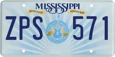 MS license plate ZPS571