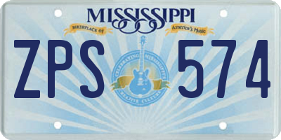 MS license plate ZPS574