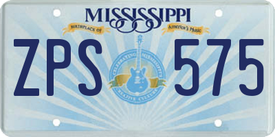 MS license plate ZPS575