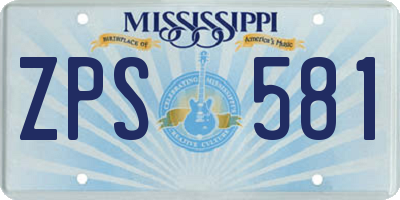 MS license plate ZPS581